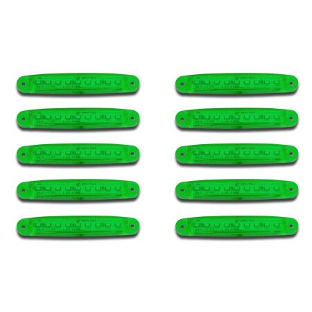10x 24V 100mm Green LED Side Marker Clearance Lamps for Truck Lorry Chassis