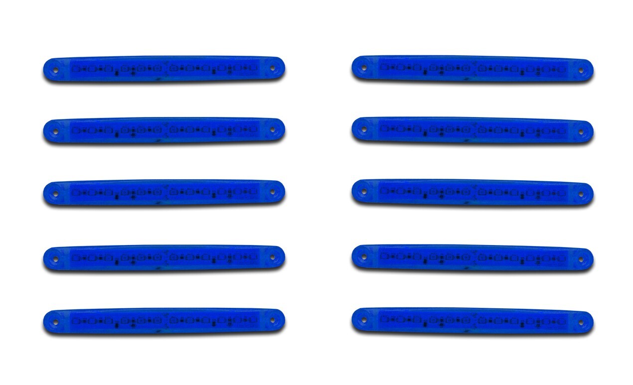 10x 12V Blue 12 LED Side Marker / Outline Lamps for Van Bus ATV & 4x4