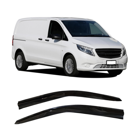 Side Window Wind & Sun Deflectors – Black Tint, Mercedes Vito/Viano 2007-2015
