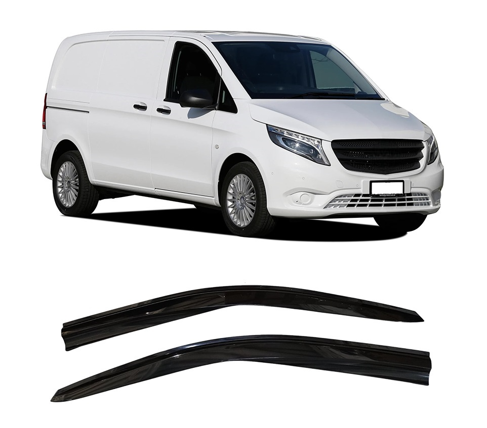 Side Window Wind & Sun Deflectors – Black Tint, Mercedes Vito/Viano 2007-2015