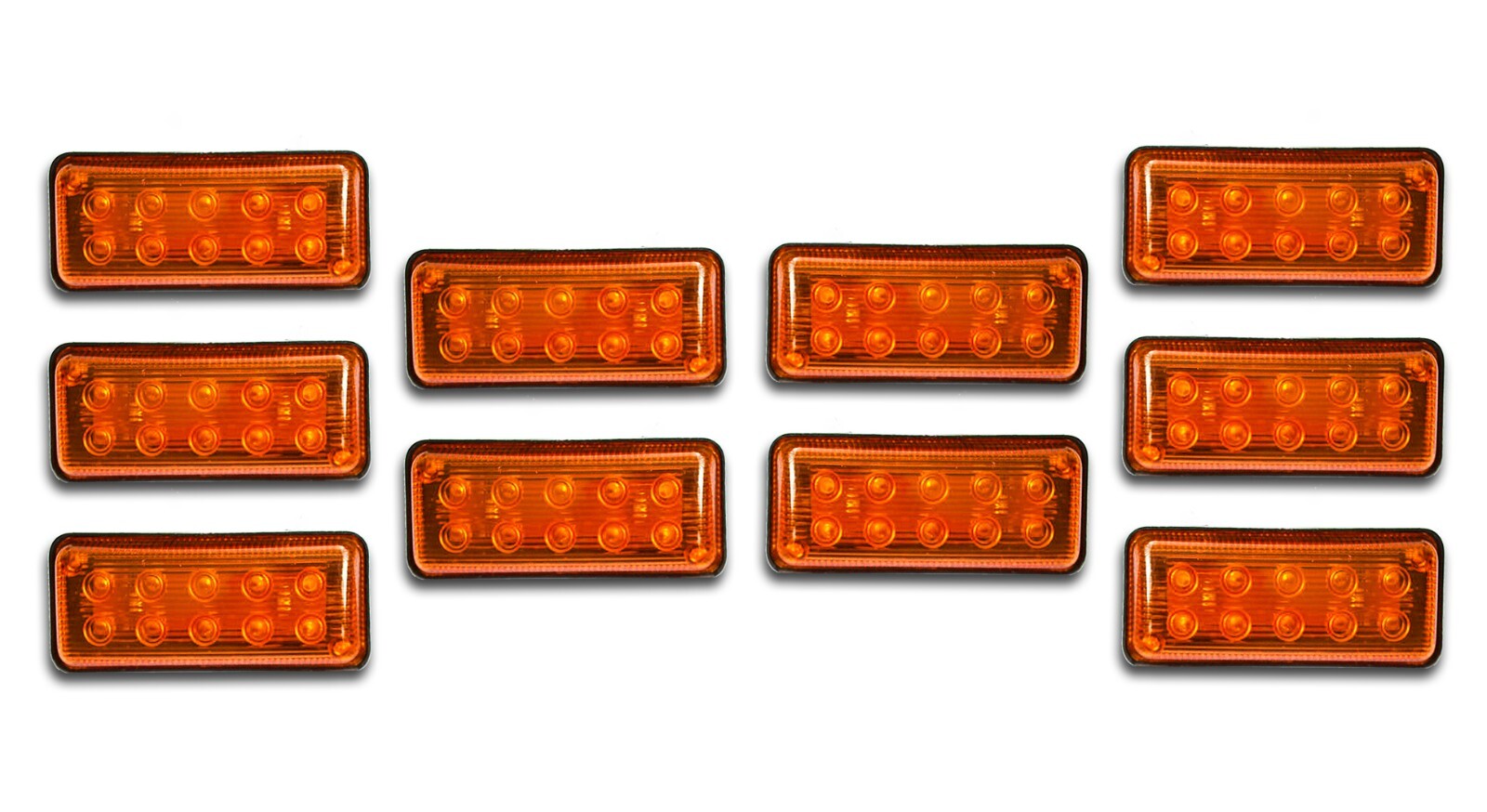10x 12V Amber LED Side Marker / Clearance Lights for Truck, Lorry, Camper, Bus, Van, Caravan