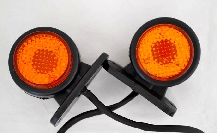 2x 24V LED Orange Side Rear Marker Lights for Truck Chassis, Lorry, Caravan & Trailer