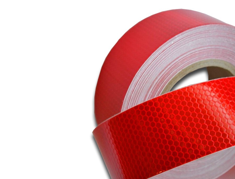 50m Red Reflective Tape 55mm ECE104 Vinyl Sticker for Bus, Recovery & Special Trucks