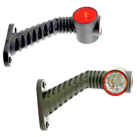 2X Triple Elbow LED Side Marker Lights 12V/24V E-Mark for Truck & Trailer