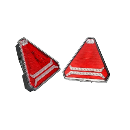 Set of 2 LED Triangle Rear Combination Lamps 12–24V – Universal Use for Truck, Trailer, Van, Bus