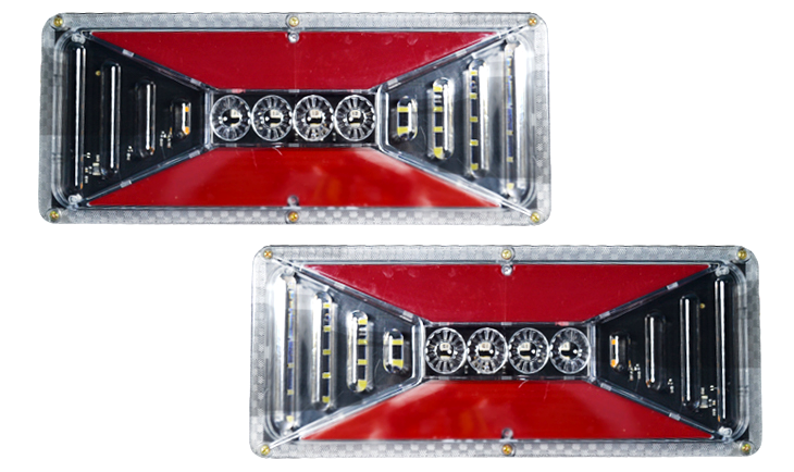 2x 12/24V LED Rear Tail Lights Lamps for Truck, Trailer, Lorry, Camper, Van, Bus