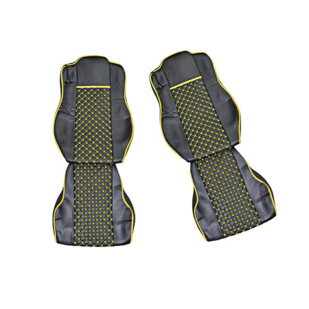 Premium Black PU Leather Seat Covers for Mercedes Actros EURO 6 (2015-2021) – 2 piece Set