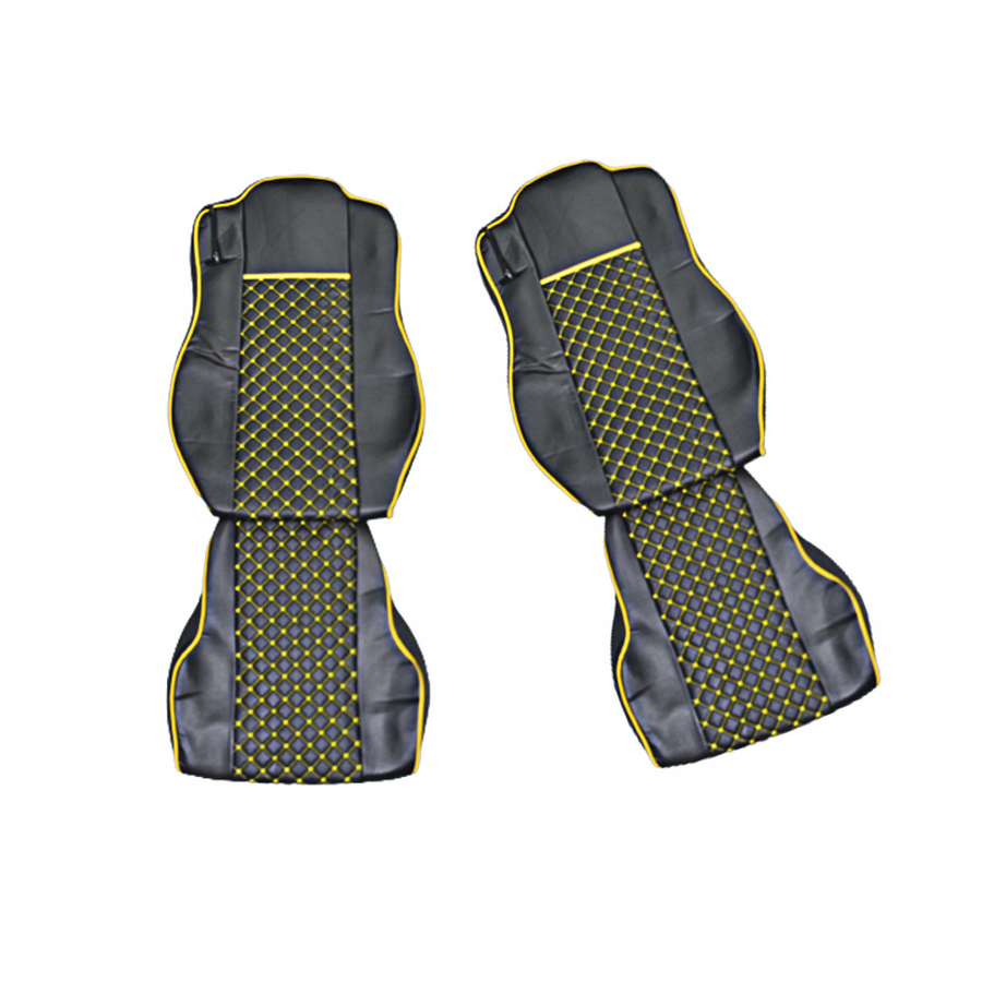 Premium Black PU Leather Seat Covers for Mercedes Actros EURO 6 (2015-2021) – 2 piece Set