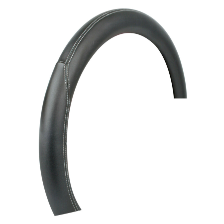 Black Steering Wheel Cover with Chrome Strip 44–46cm Fits Scania, MAN, Daf, Volvo, Isuzu, Iveco, Mercedes, etc.