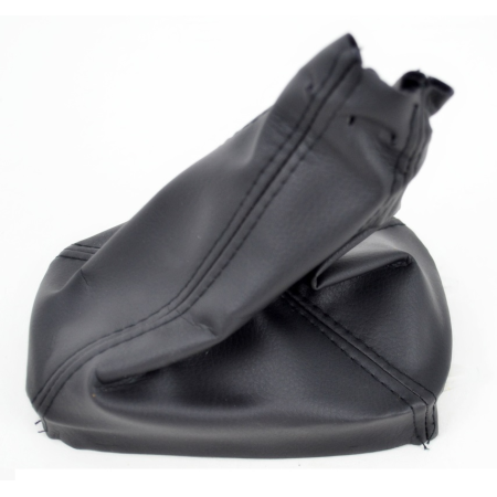 Black Leather Gear Shift Boot Gaiter with Base for Saab