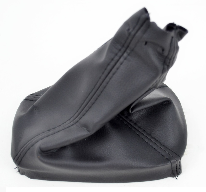 Black Leather Gear Shift Boot Gaiter with Base for Saab