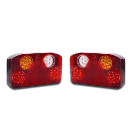 2x 12V-24V LED E-Marked Rear Combination Tail Lights for Truck Trailer Chassis Bus Wagon