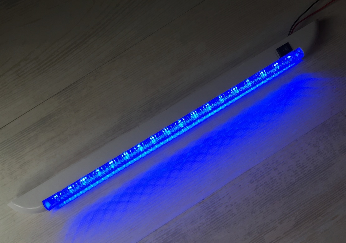 1x 18 LED 24V Blue Interior Light Lamp 406mm On/Off Switch for Truck Lorry Van Bus