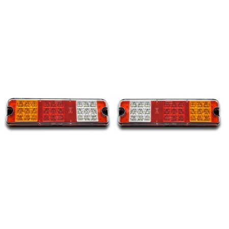 E-MARK Set 2x 27 LED Rear Lights Tail Lamps 5 Function for Truck Lorry Van Camper Car