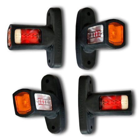 E-MARK CE 4 Heavy-Duty Rubber LED Side Marker Lights – 12V/24V – Position & Clearance
