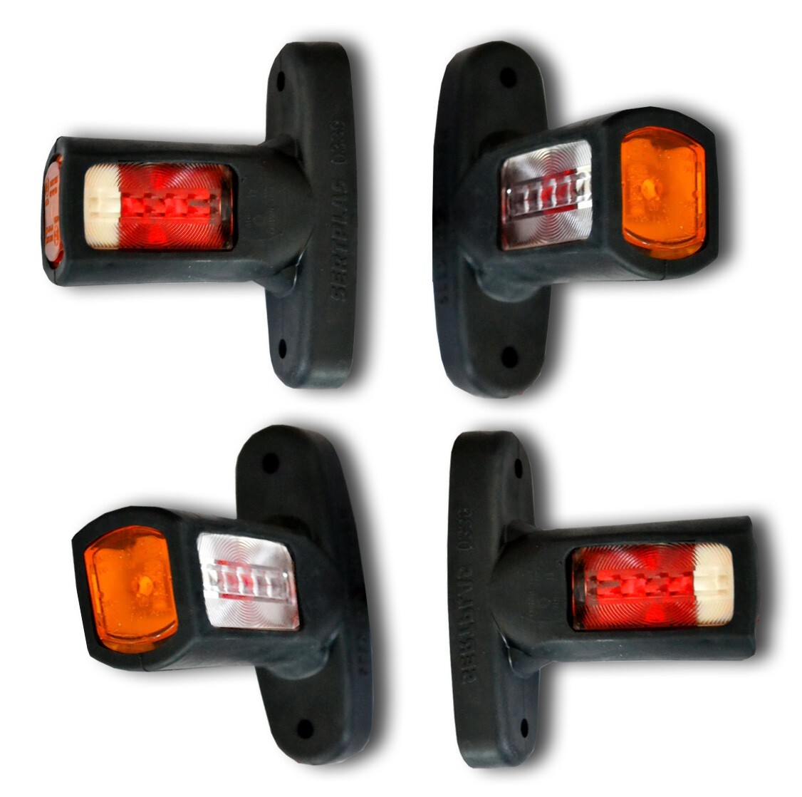E-MARK CE 4 Heavy-Duty Rubber LED Side Marker Lights – 12V/24V – Position & Clearance