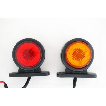 2PCS 24V LED Rear Side Marker Lights – Red & Amber for Truck, Trailer, Lorry, Van