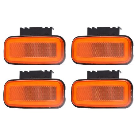 4× Universal 12–24V LED Amber Rear Neon Marker Lamps – Truck, Bus & Van