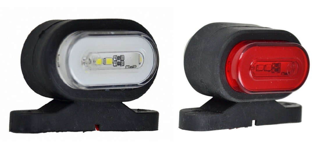 2× Universal 12V/24V LED Side Marker Lights for Trailer, Truck, Caravan & Van