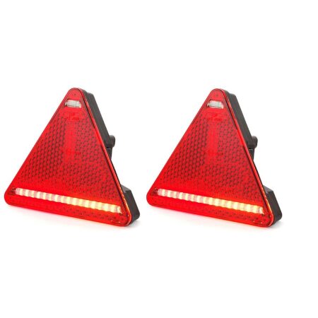 2× Multifunctional Reflex Triangle Rear Lights – Trailer, Truck, Chassis & Lorry