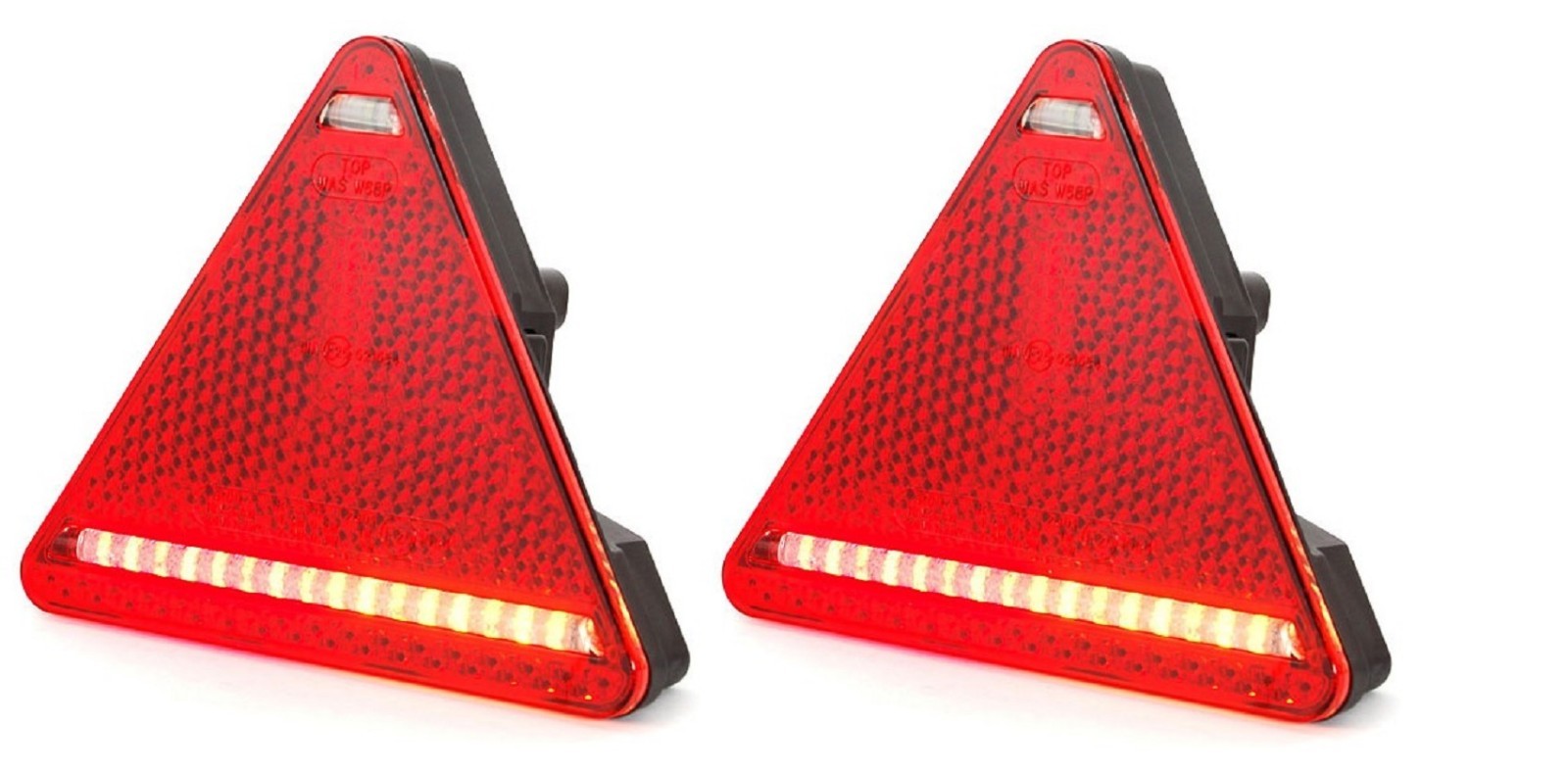 2× Multifunctional Reflex Triangle Rear Lights – Trailer, Truck, Chassis & Lorry