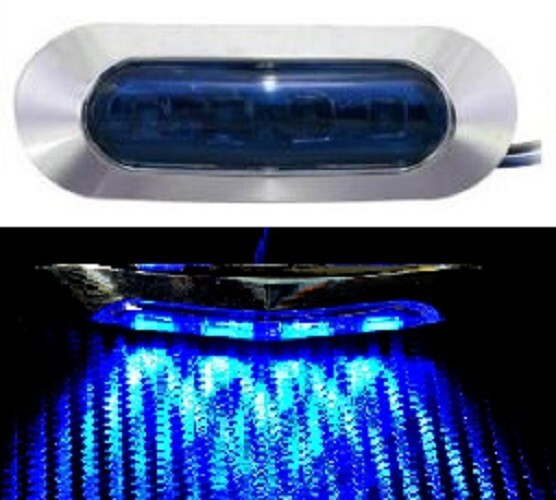 4× Universal 24V Blue LED Side Marker Clearance Lights – Chrome, Truck & Van