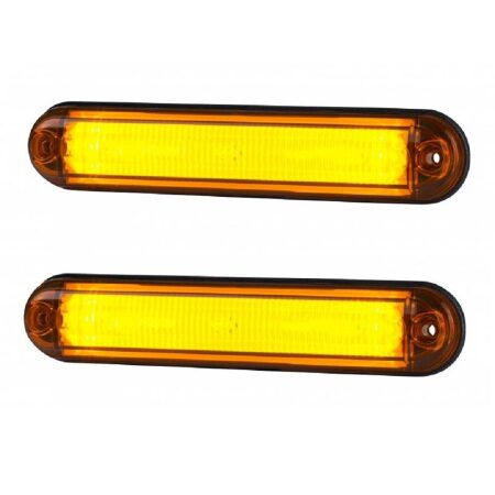 2× LED Amber Tube Side Marker Lamps, 12–24V – Truck, Van & Lorry