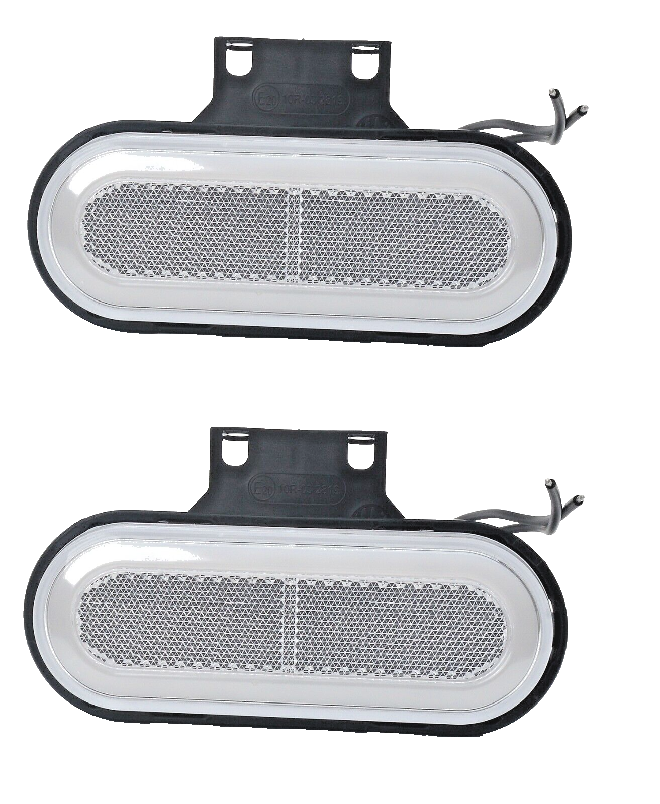 2× Universal 12–24V White Neon LED Marker Lamps, ADR Certified for Truck Lorry Vav Bus