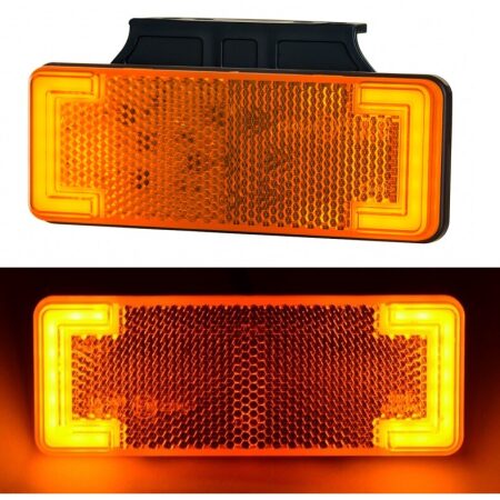 2× LED Neon Amber Side Marker Lamps, 12–24V – With Brackets for Truck & Van