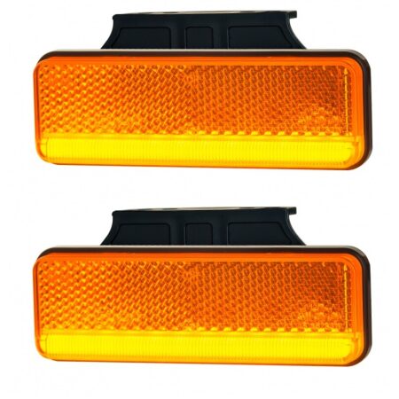 2× LED Neon Amber Outline Marker Lamps, 12–24V – Truck, Van & Lorry