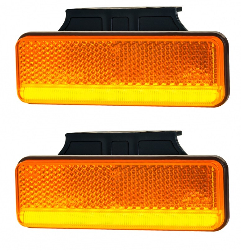 2× LED Neon Amber Outline Marker Lamps, 12–24V – Truck, Van & Lorry