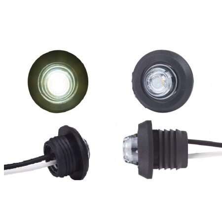 4× 12/24V White LED Marker Lights – Flush Mount for Bull Bar, Truck, Van & Lorry