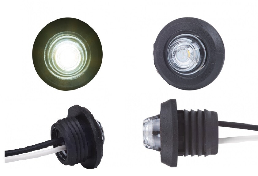 4× 12/24V White LED Marker Lights – Flush Mount for Bull Bar, Truck, Van & Lorry