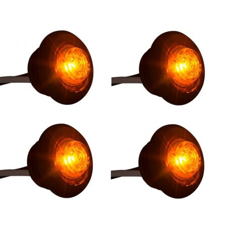 4× LED Orange Flush Mount Marker Lamps, 12–24V – Truck, Van & Lorry