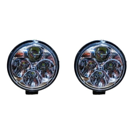 2× 12W 4-LED Front Spot DRL Lights 12V–24V, Daytime Running for Truck, Trailer, Van, Tractor, Boat, Camper
