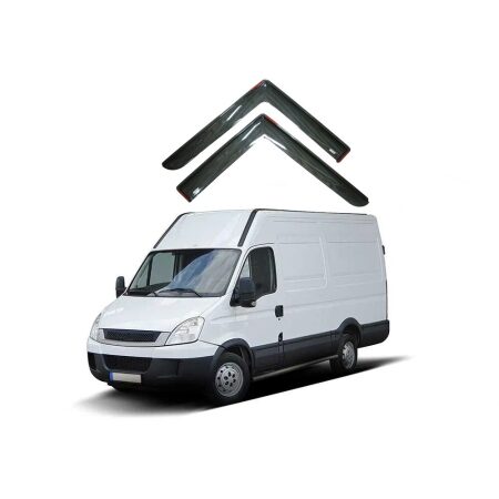 10% Tinted Black Wind & Rain Side Window Deflectors for Iveco Daily 2015–2024 (L/R)