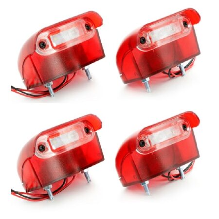 Set of 4 Red LED 12V Number Plate Lamps – Rear Side, Trucks, Vans & Cars