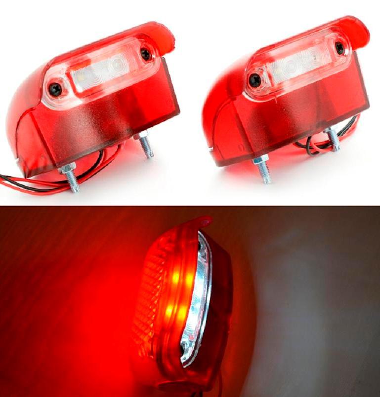 LED Rear Marker and Number Plate Lamps (4× 24V) for Truck Chassis Lorry Bus