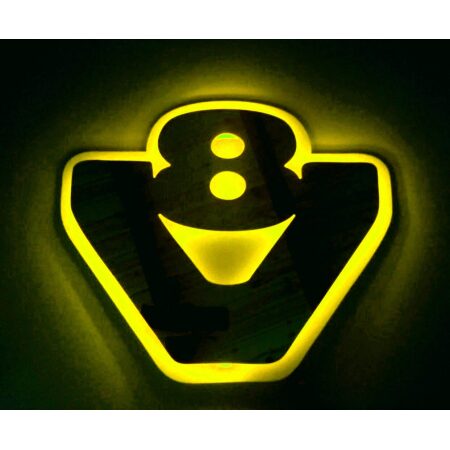 24V LED V8 Plate Sign – Yellow Neon, Silver/Grey, Truck Light Decoration