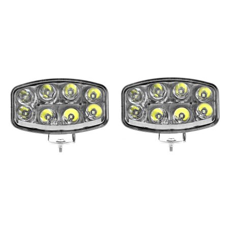 2x White 8 LED Spot & DRL Neon Lights 12/24V for Truck, Trailer & Lorry