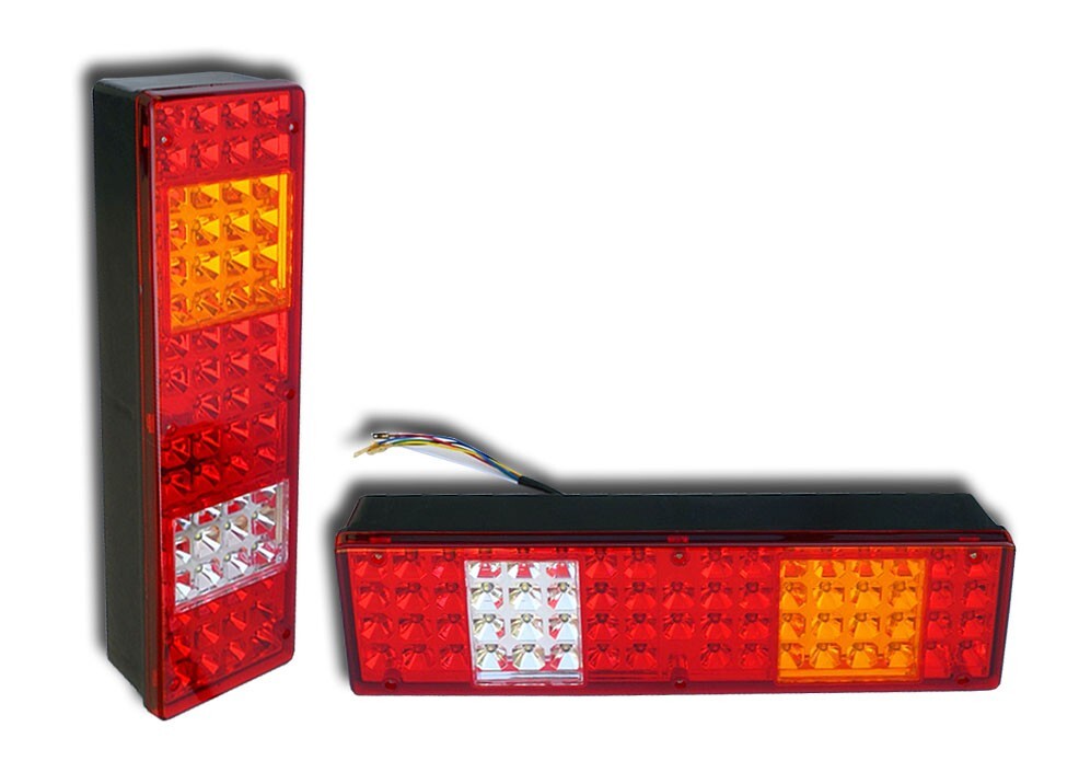 2X LED Tail Lamps Rear Board Lights 6 Function – Mercedes Style for Trucks & Lorries
