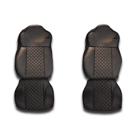 Premium PU Eco Leather Seat Covers Set – Black for Iveco Stralis Hi-Way Trucks