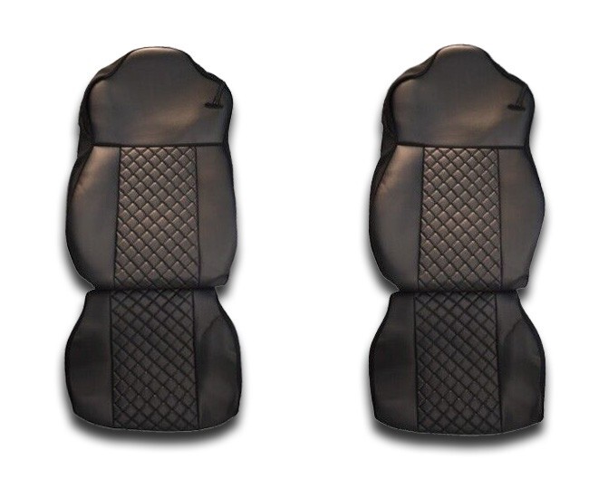 Premium PU Eco Leather Seat Covers Set – Black for Iveco Stralis Hi-Way Trucks