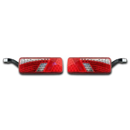 Set of Left and Right E-MARK 42cm LED Rear Tail Lights 7 Function 12/24V for Truck & Lorry