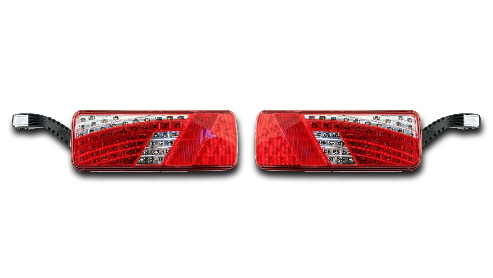 Set of Left and Right E-MARK 42cm LED Rear Tail Lights 7 Function 12/24V for Truck & Lorry