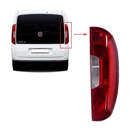 Rear Tail Light Lamp Right Side for Fiat Doblo 2015–2022 | Vertical Rear Assembly