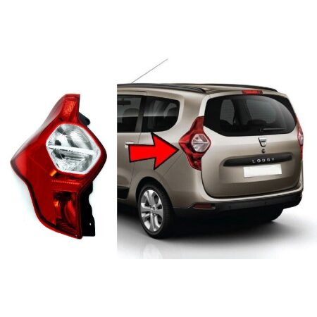 Left Rear Tail Light Combination Black Lamp for Dacia Lodgy 2012+