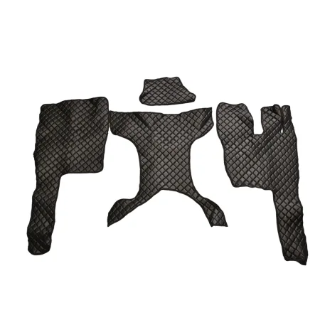 Set of Luxury Black Eco Leather Floor Mats for Volvo FM5